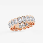 GWA061 - Additional Image 1 for  5 ctw Oval Lab Grown Diamond Half Bezel Eternity Band - 6.7mm Width
