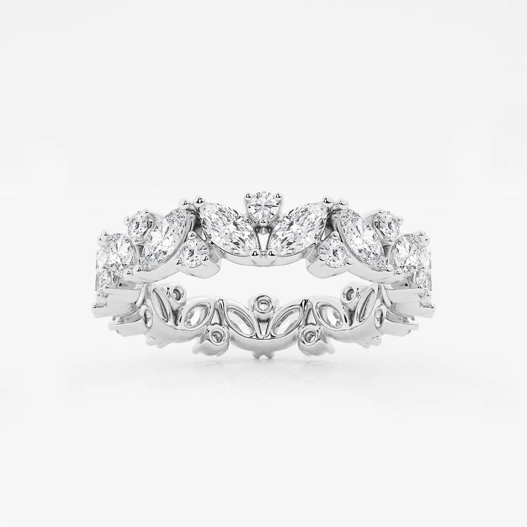 GWA062 - product video for 2 ctw Marquise Lab Grown Diamond Alternating Eternity Band - 4.4mm Width