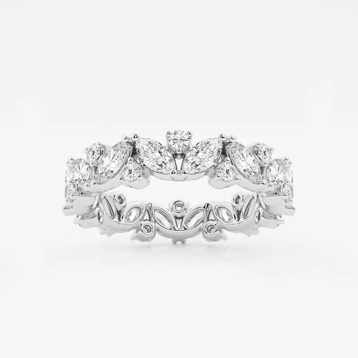 GWA062 - product video for 2 ctw Marquise Lab Grown Diamond Alternating Eternity Band - 4.4mm Width