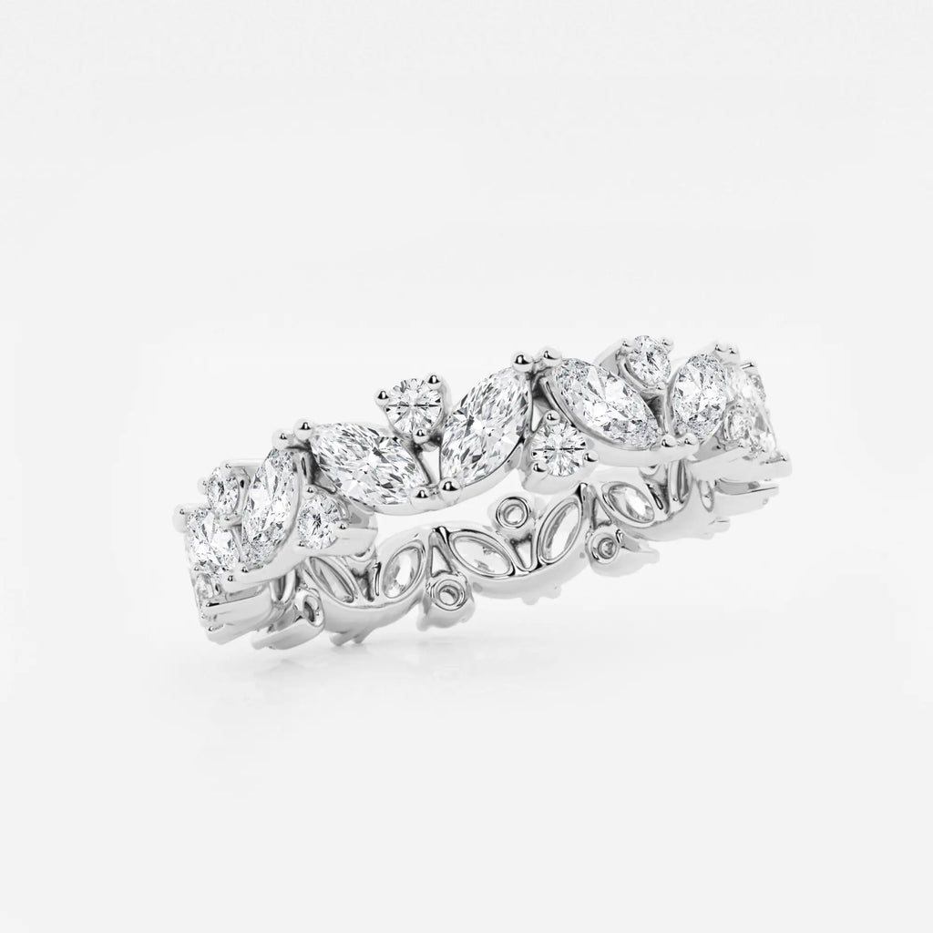 GWA062 - Additional Image 1 for  2 ctw Marquise Lab Grown Diamond Alternating Eternity Band - 4.4mm Width