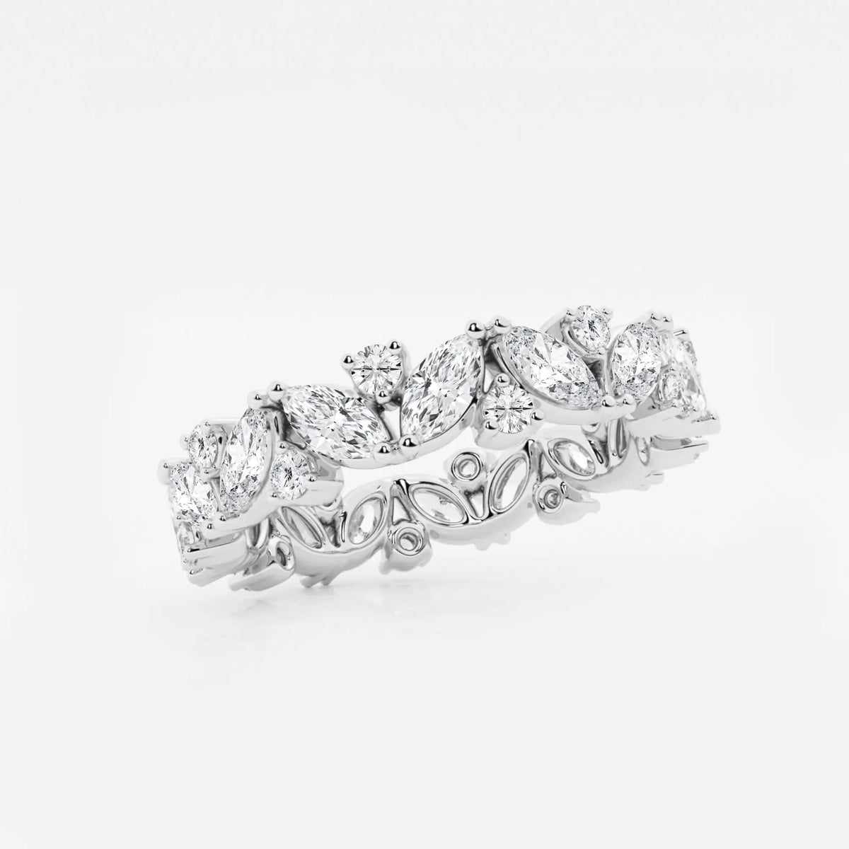 GWA062 - Additional Image 1 for  2 ctw Marquise Lab Grown Diamond Alternating Eternity Band - 4.4mm Width