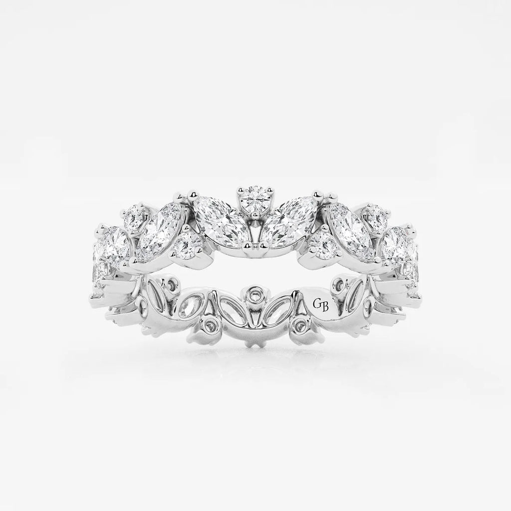 GWA062 - product video for 2 ctw Marquise Lab Grown Diamond Alternating Eternity Band - 4.4mm Width