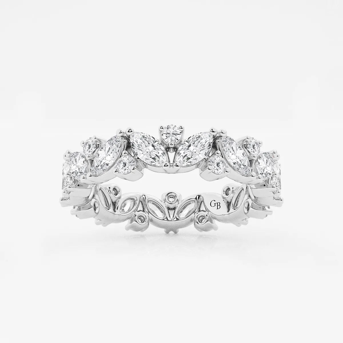 GWA062 - product video for 2 ctw Marquise Lab Grown Diamond Alternating Eternity Band - 4.4mm Width