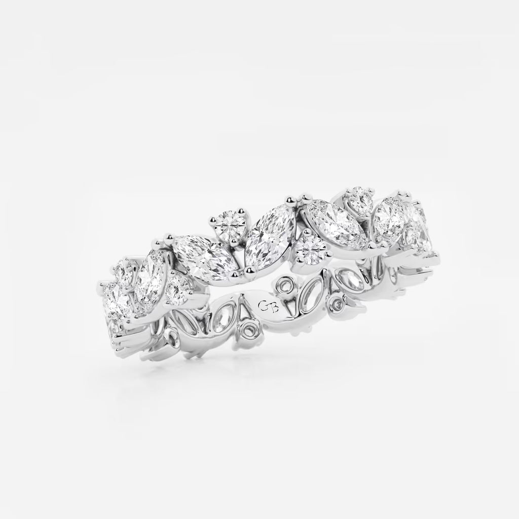 GWA062 - Additional Image 1 for  2 ctw Marquise Lab Grown Diamond Alternating Eternity Band - 4.4mm Width