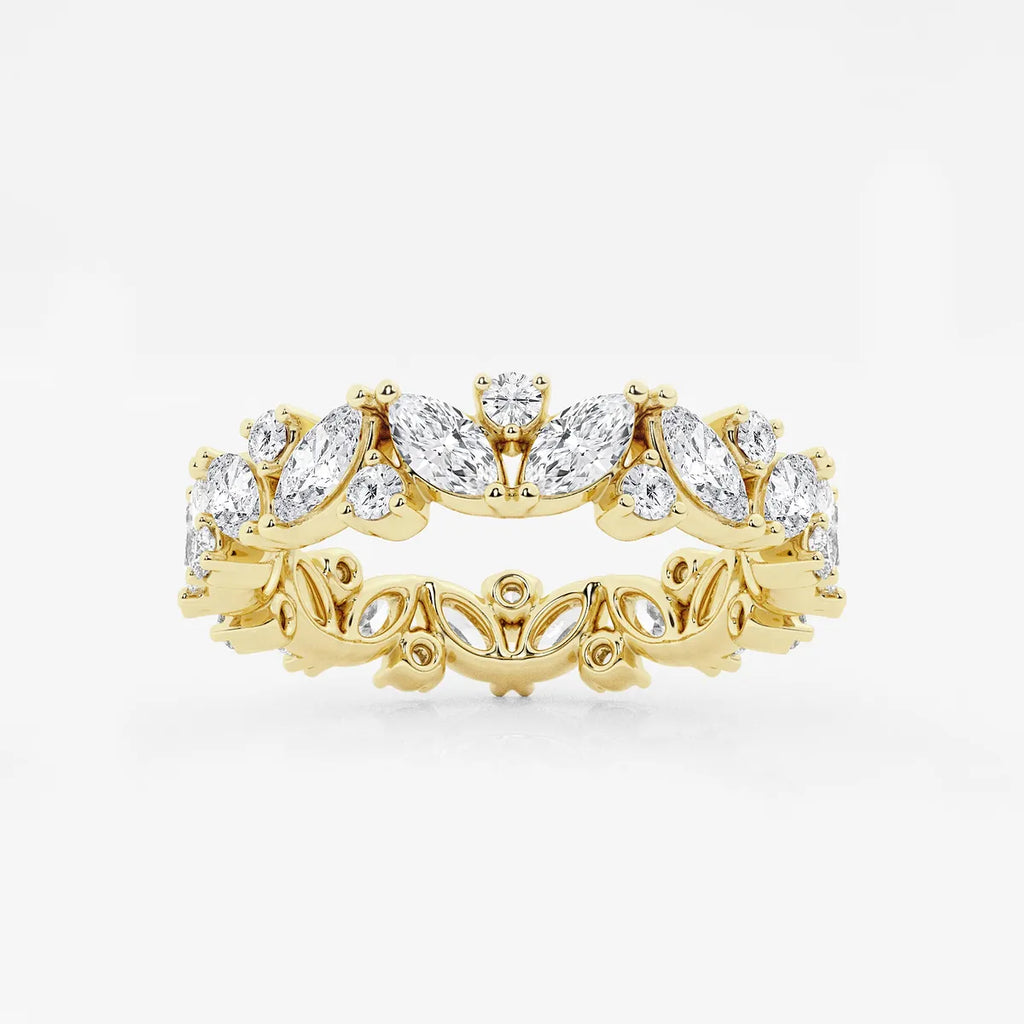 GWA062 - product video for 2 ctw Marquise Lab Grown Diamond Alternating Eternity Band - 4.4mm Width