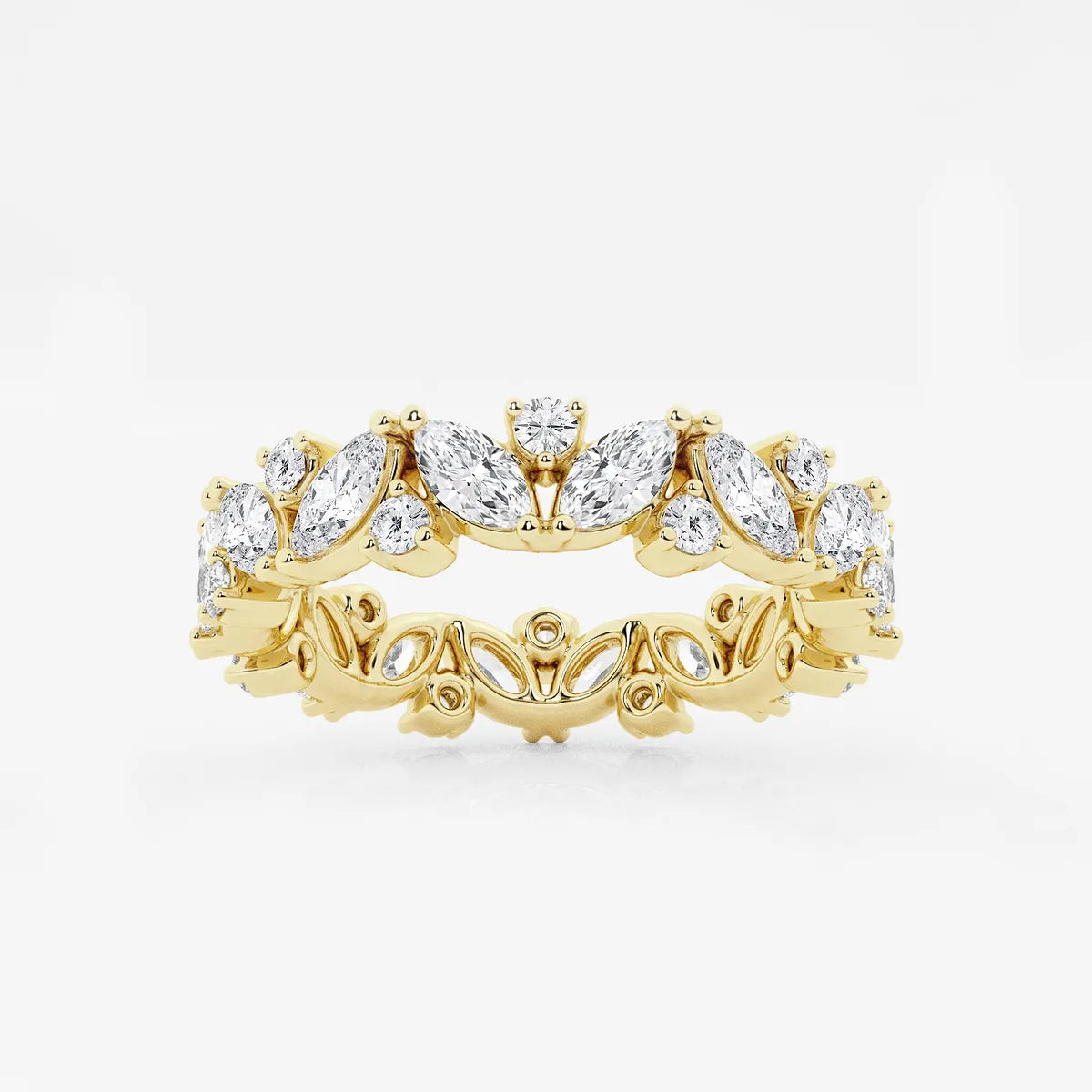 GWA062 - product video for 2 ctw Marquise Lab Grown Diamond Alternating Eternity Band - 4.4mm Width