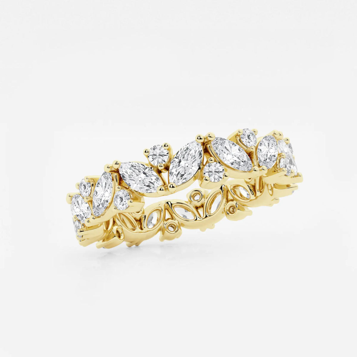 GWA062 - Additional Image 1 for  2 ctw Marquise Lab Grown Diamond Alternating Eternity Band - 4.4mm Width