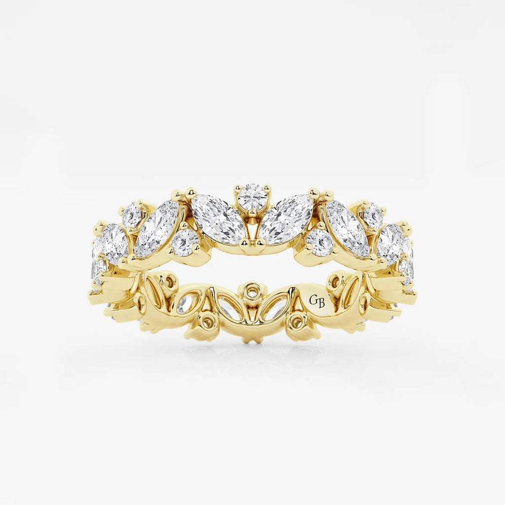 GWA062 - product video for 2 ctw Marquise Lab Grown Diamond Alternating Eternity Band - 4.4mm Width