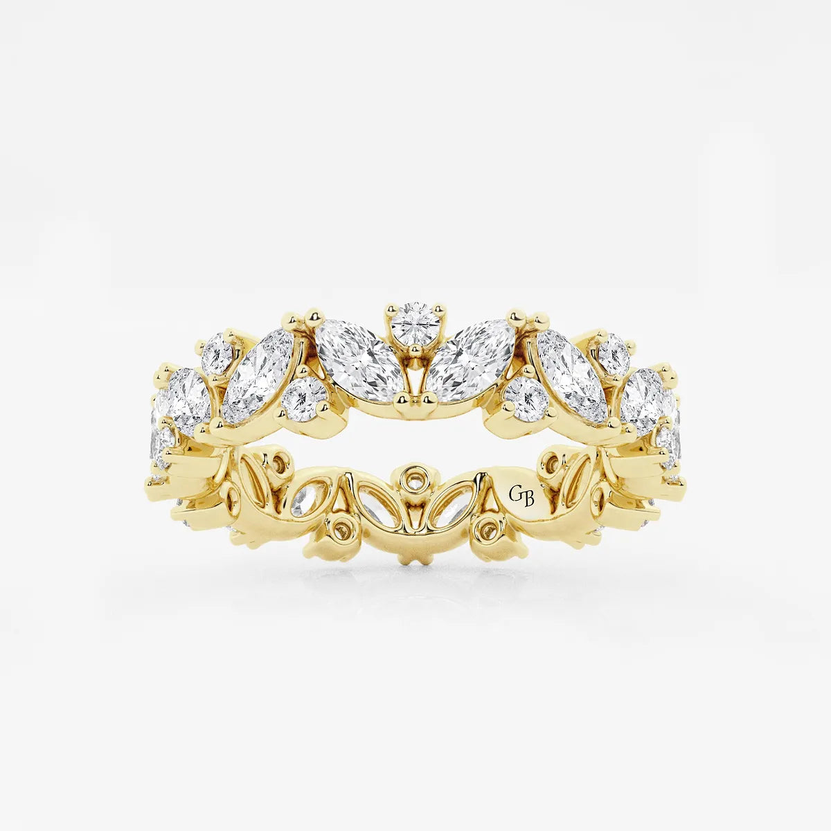 GWA062 - product video for 2 ctw Marquise Lab Grown Diamond Alternating Eternity Band - 4.4mm Width