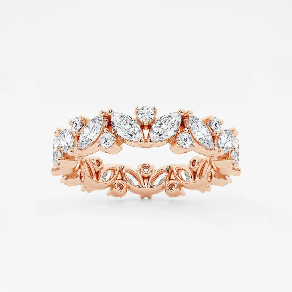 GWA062 - product video for 2 ctw Marquise Lab Grown Diamond Alternating Eternity Band - 4.4mm Width