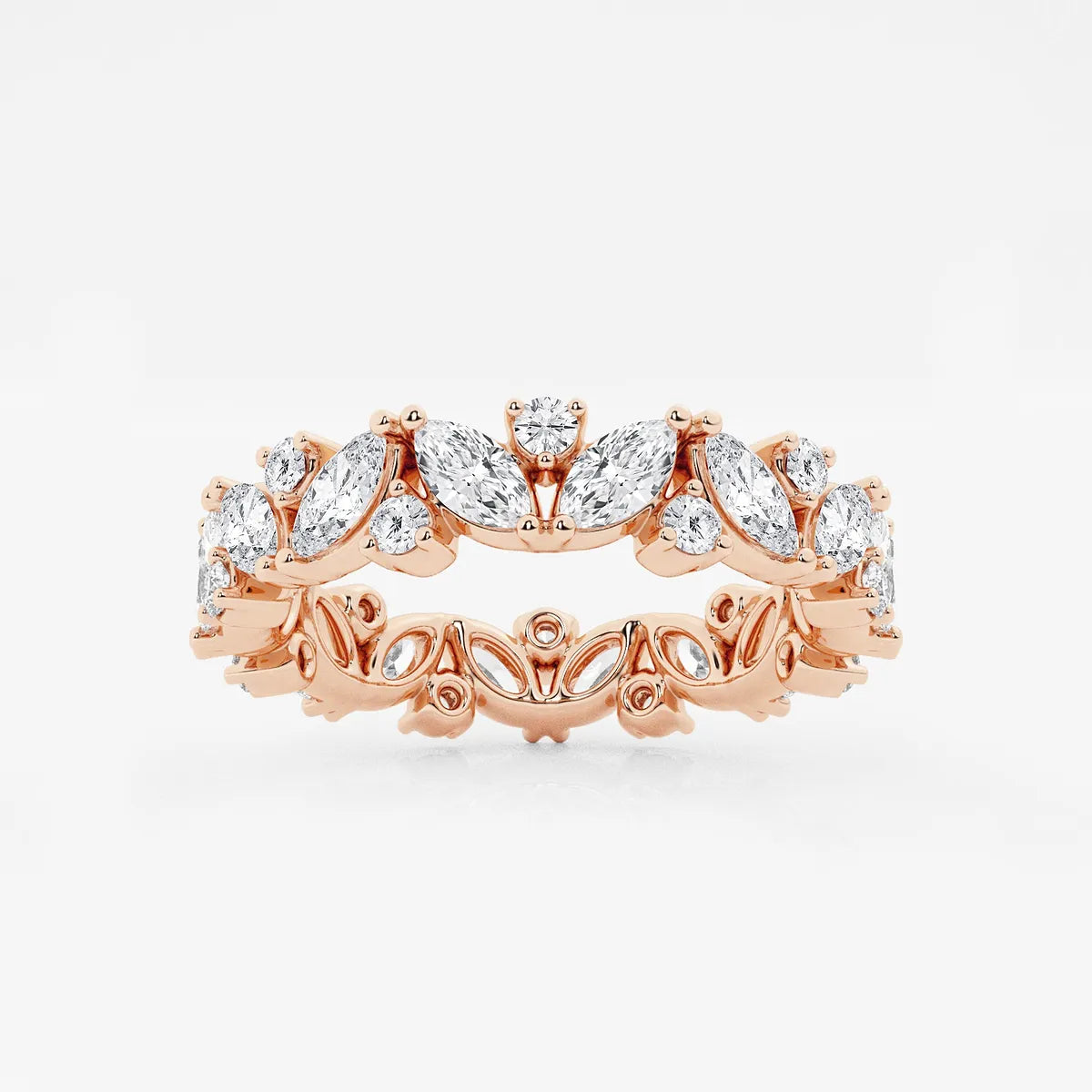 GWA062 - product video for 2 ctw Marquise Lab Grown Diamond Alternating Eternity Band - 4.4mm Width