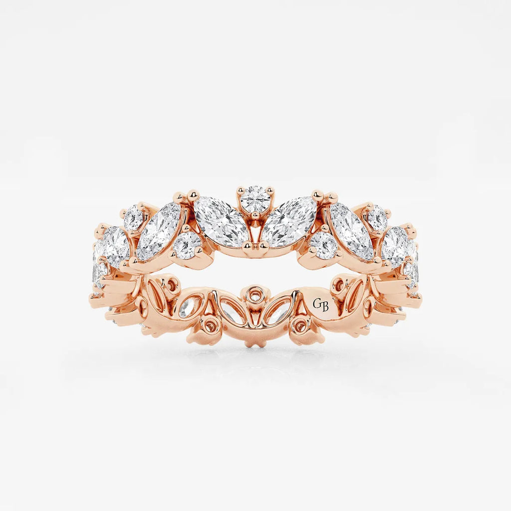 GWA062 - product video for 2 ctw Marquise Lab Grown Diamond Alternating Eternity Band - 4.4mm Width