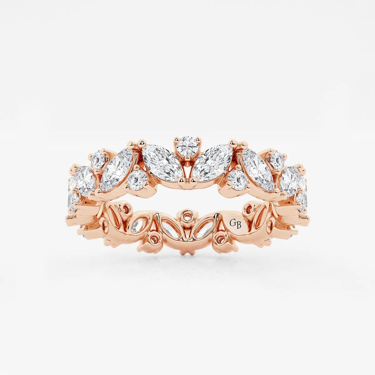 GWA062 - product video for 2 ctw Marquise Lab Grown Diamond Alternating Eternity Band - 4.4mm Width