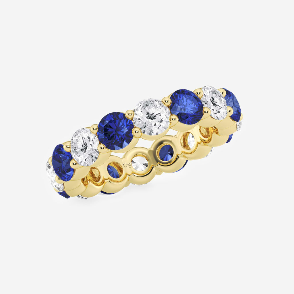 GWA063 - Additional Image 1 for  4.6 mm Round Cut Sapphire and 2 2/3 ctw Round Lab Grown Diamond Eternity Band - 4.6mm Width