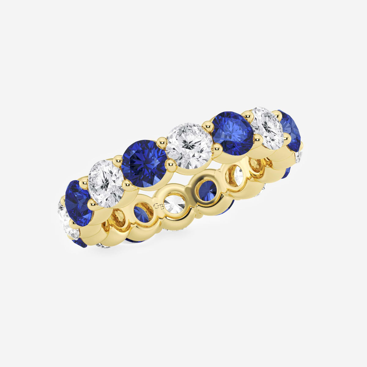 GWA063 - Additional Image 1 for  4.6 mm Round Cut Sapphire and 2 2/3 ctw Round Lab Grown Diamond Eternity Band - 4.6mm Width