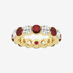 GWA063 - product video for 4.6 mm Round Cut Ruby and 2 2/3 ctw Round Lab Grown Diamond Eternity Band - 4.6mm Width