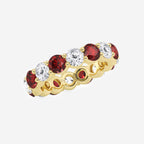 GWA063 - Additional Image 1 for  4.6 mm Round Cut Ruby and 2 2/3 ctw Round Lab Grown Diamond Eternity Band - 4.6mm Width