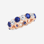 GWA063 - Additional Image 1 for  4.6 mm Round Cut Sapphire and 2 2/3 ctw Round Lab Grown Diamond Eternity Band - 4.6mm Width
