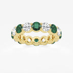 GWA063 - product video for 4.6 mm Round Cut Emerald and 2 2/3 ctw Round Lab Grown Diamond Eternity Band - 4.6mm Width