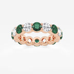 GWA063 - product video for 4.6 mm Round Cut Emerald and 2 2/3 ctw Round Lab Grown Diamond Eternity Band - 4.6mm Width