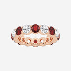 GWA063 - product video for 4.6 mm Round Cut Ruby and 2 2/3 ctw Round Lab Grown Diamond Eternity Band - 4.6mm Width