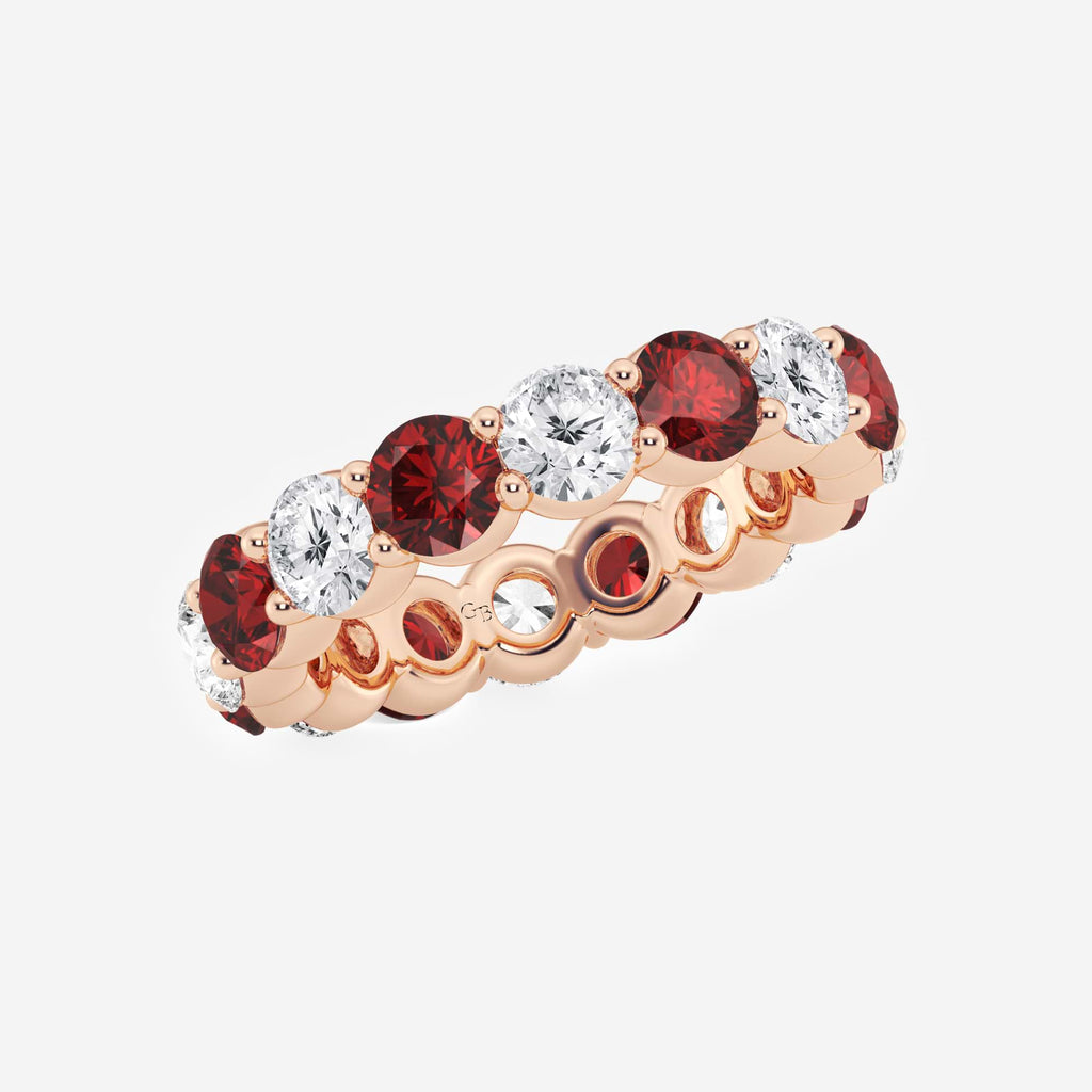 GWA063 - Additional Image 1 for  4.6 mm Round Cut Ruby and 2 2/3 ctw Round Lab Grown Diamond Eternity Band - 4.6mm Width