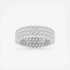 GWA064 - 3 ctw Multi Row Round Lab Grown Diamond Eternity Band - 6mm Width