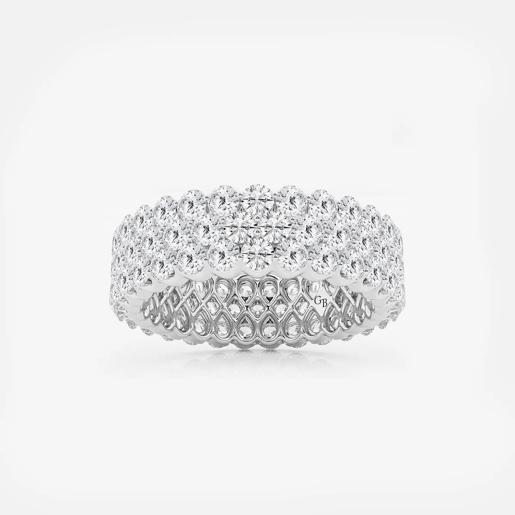 GWA064 - product video for 3 ctw Multi Row Round Lab Grown Diamond Eternity Band - 6mm Width
