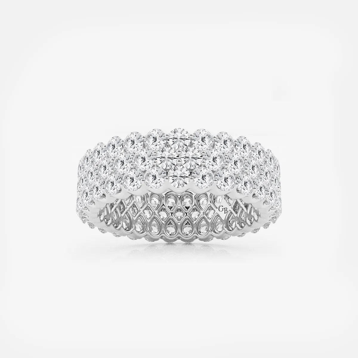 GWA064 - product video for 3 ctw Multi Row Round Lab Grown Diamond Eternity Band - 6mm Width