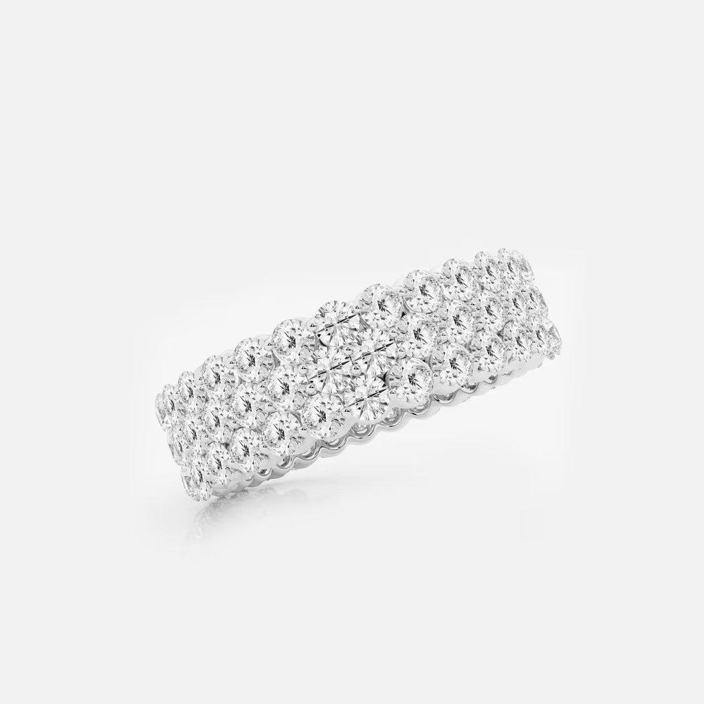 GWA064 - Additional Image 1 for  3 ctw Multi Row Round Lab Grown Diamond Eternity Band - 6mm Width