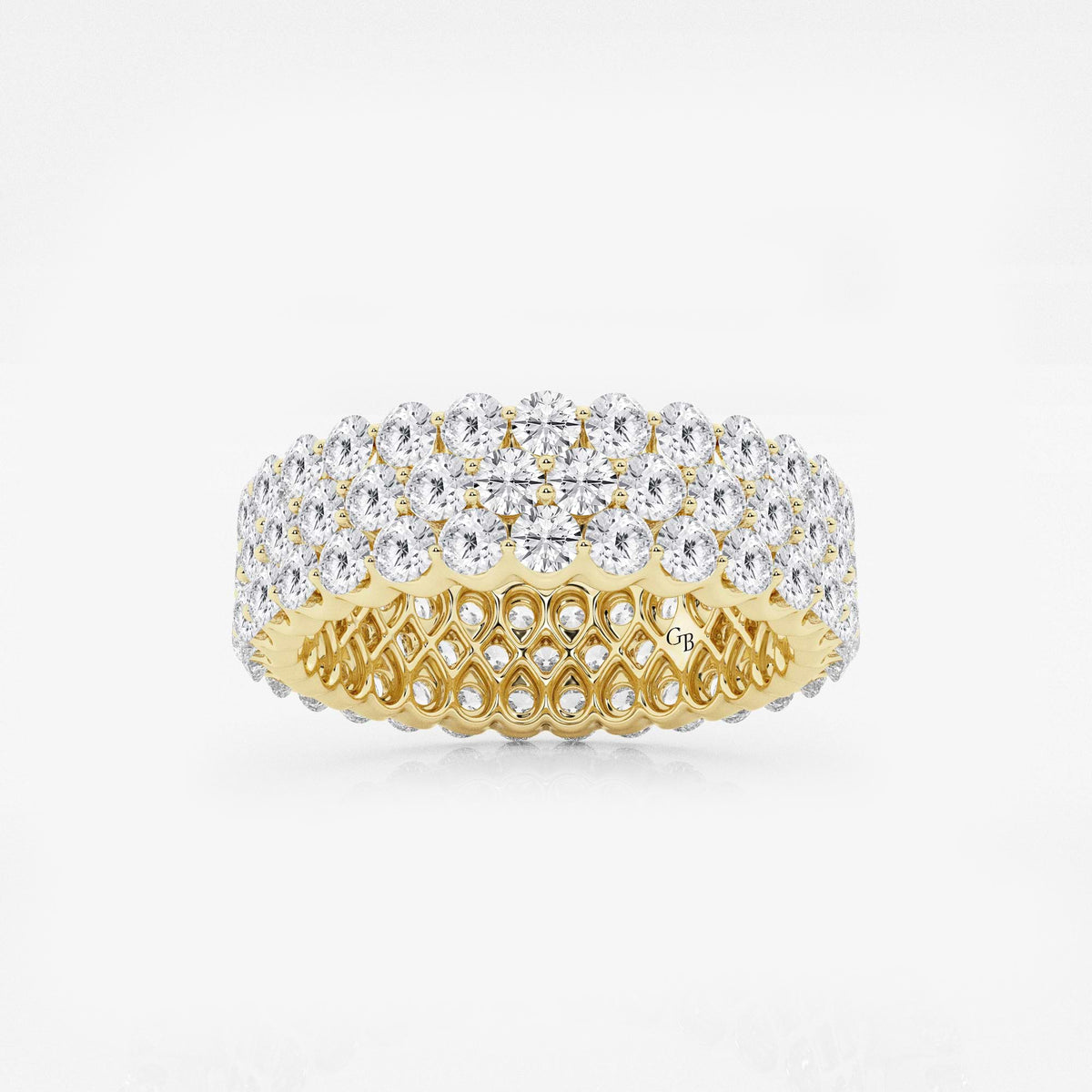 GWA064 - 3 ctw Multi Row Round Lab Grown Diamond Eternity Band - 6mm Width