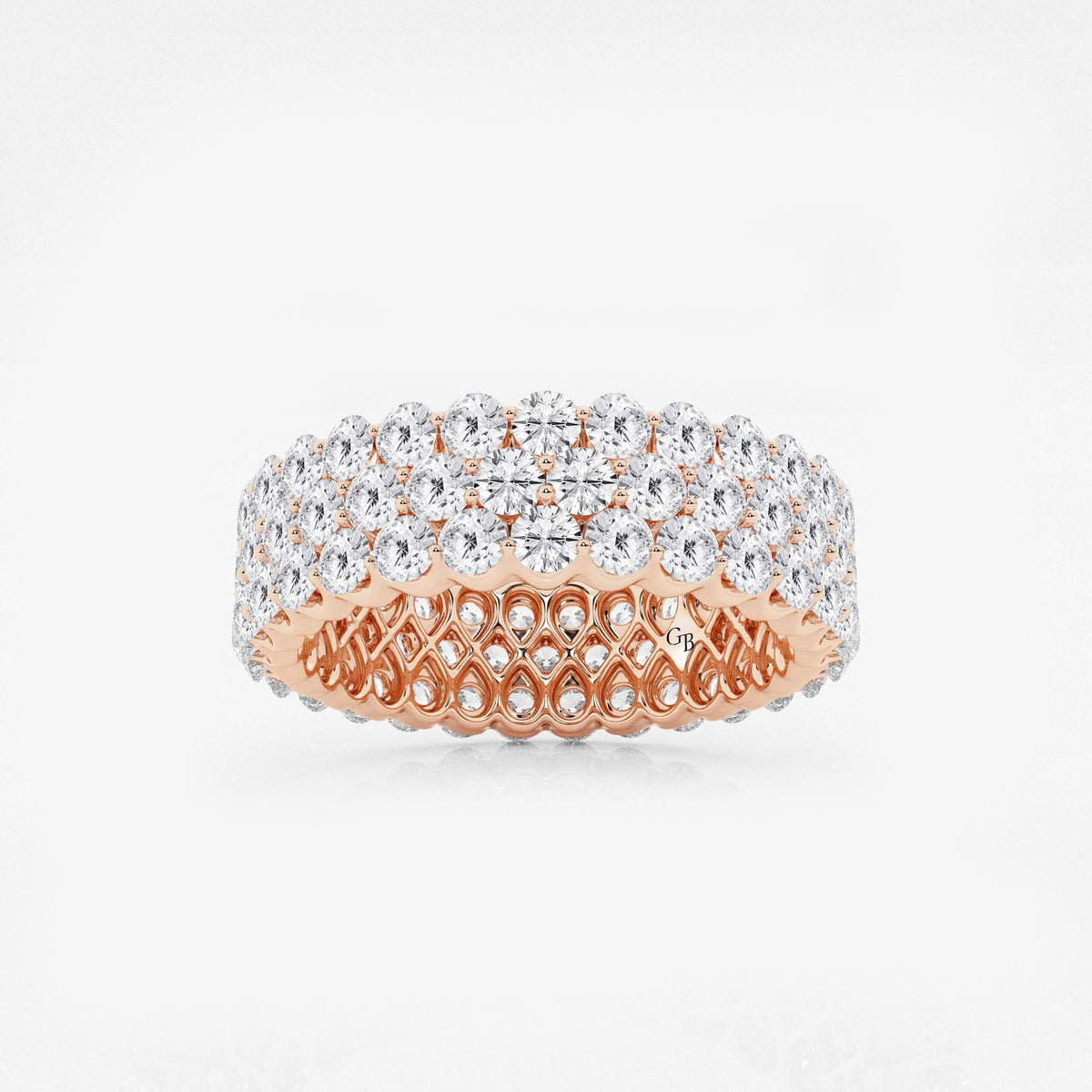 GWA064 - 3 ctw Multi Row Round Lab Grown Diamond Eternity Band - 6mm Width