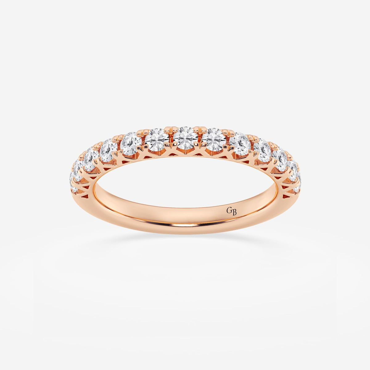 GWA065 - 1/2 ctw Round Lab Grown Diamond Prong Set Wedding Band