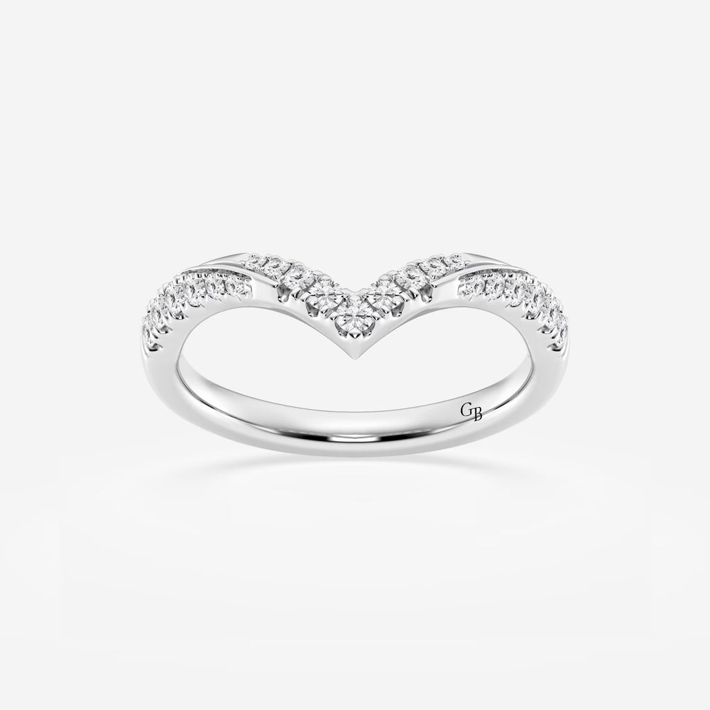 GWA066 - 1/4 ctw Round Lab Grown Diamond Ribbon Curve Stackable Ring