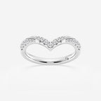 GWA066 - 1/4 ctw Round Lab Grown Diamond Ribbon Curve Stackable Ring