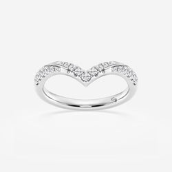 GWA066 - 1/4 ctw Rund labbodlad diamantband kurvstapelbar ring