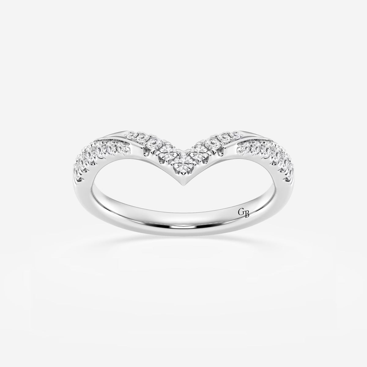 GWA066 - 1/4 ctw Round Lab Grown Diamond Ribbon Curve Stackable Ring