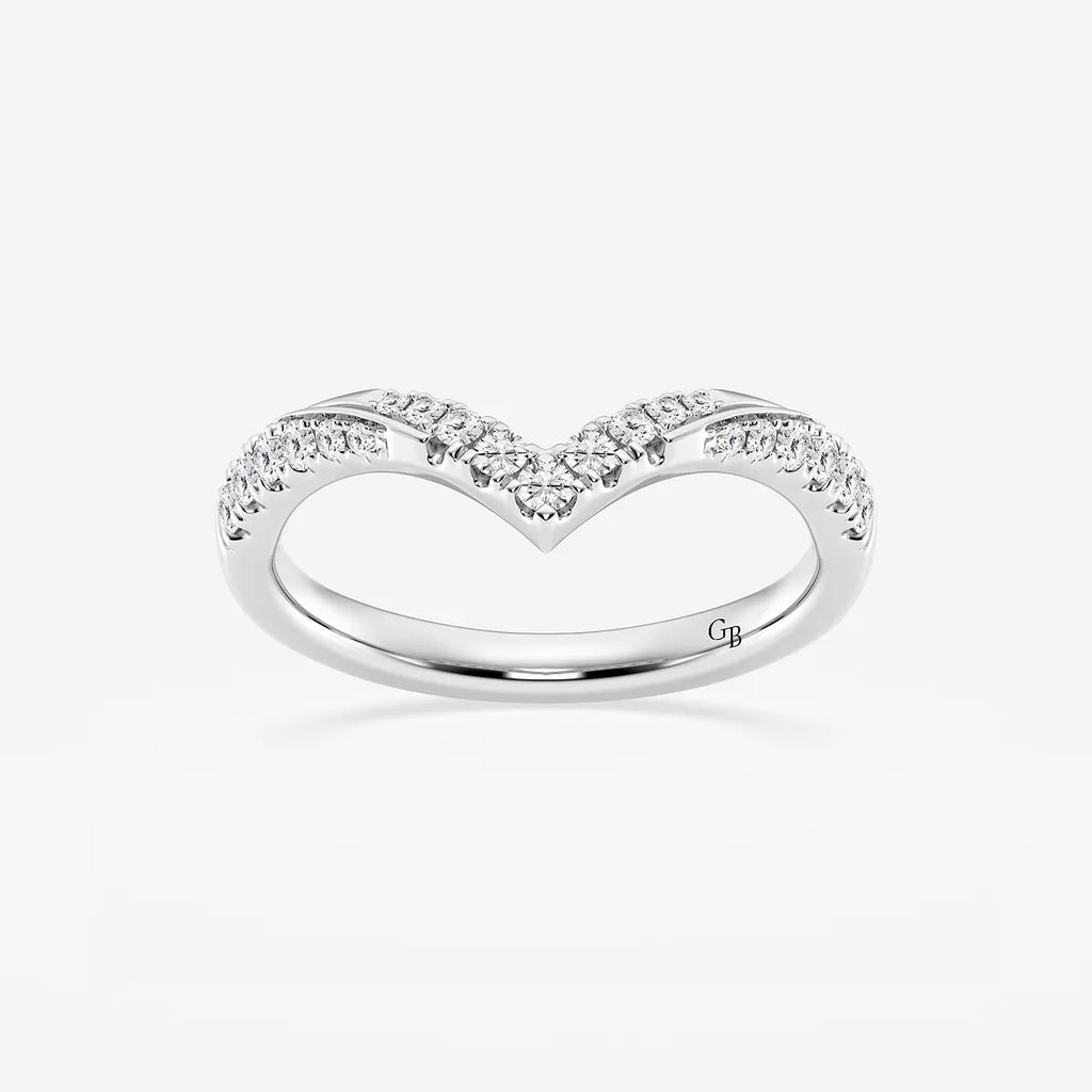 GWA066 - product video for 1/4 ctw Round Lab Grown Diamond Ribbon Curve Stackable Ring