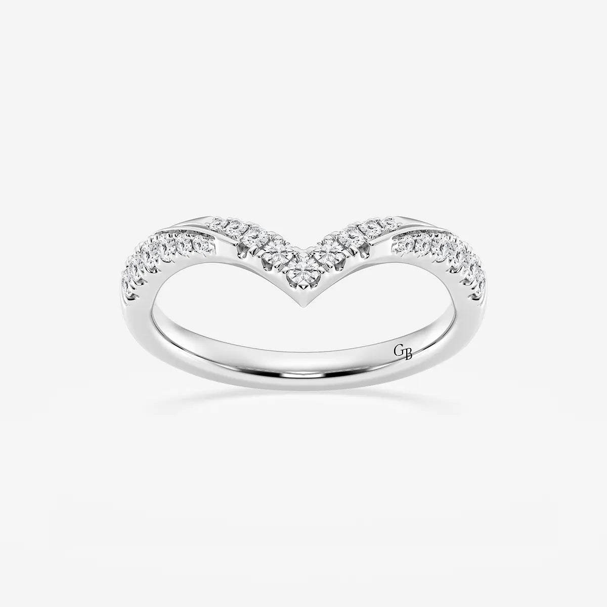 GWA066 - product video for 1/4 ctw Round Lab Grown Diamond Ribbon Curve Stackable Ring