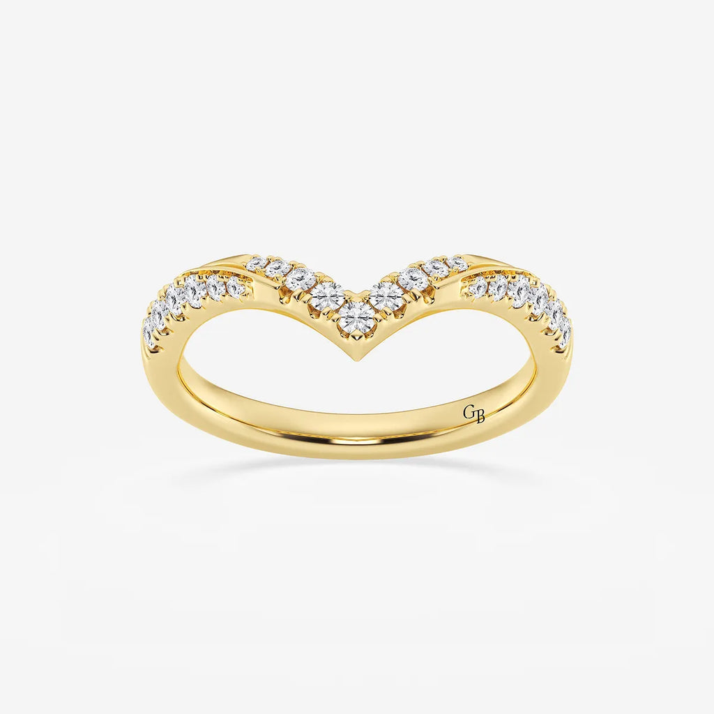 GWA066 - product video for 1/4 ctw Round Lab Grown Diamond Ribbon Curve Stackable Ring