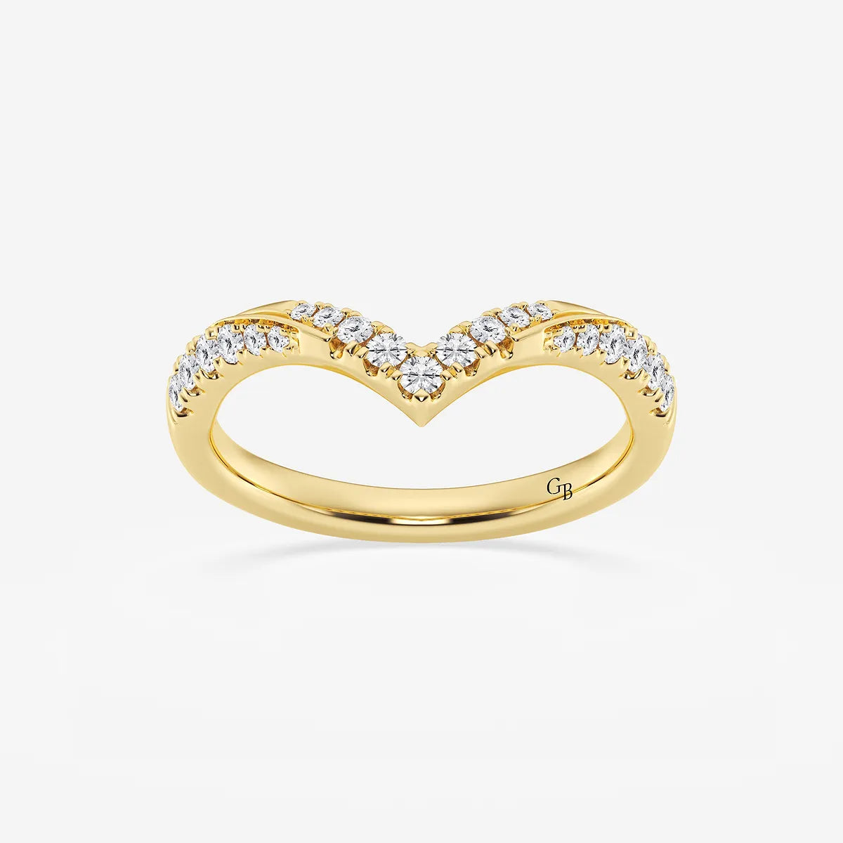GWA066 - product video for 1/4 ctw Round Lab Grown Diamond Ribbon Curve Stackable Ring
