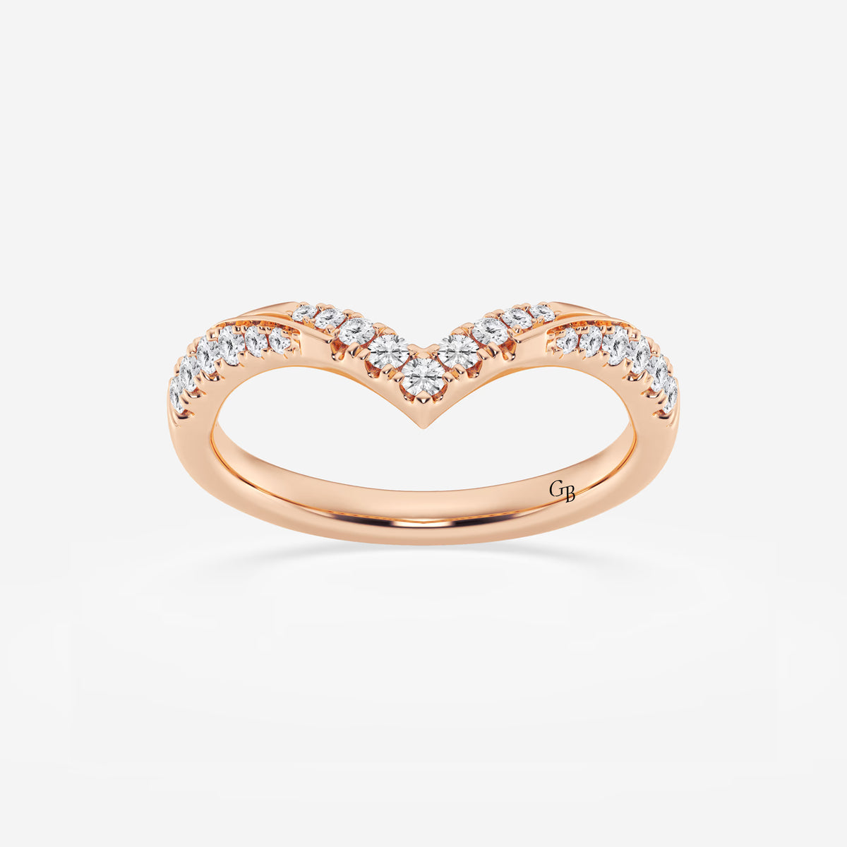 GWA066 - 1/4 ctw Round Lab Grown Diamond Ribbon Curve Stackable Ring