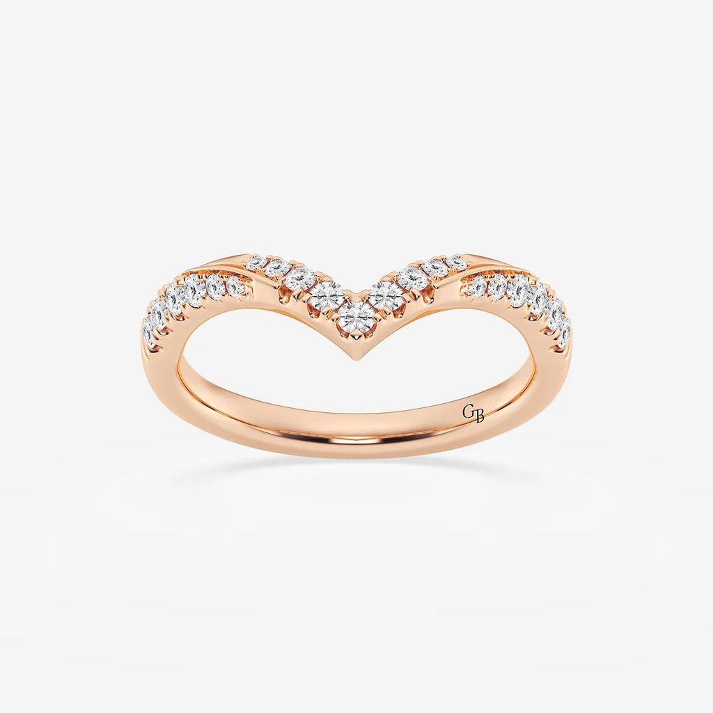 GWA066 - product video for 1/4 ctw Round Lab Grown Diamond Ribbon Curve Stackable Ring