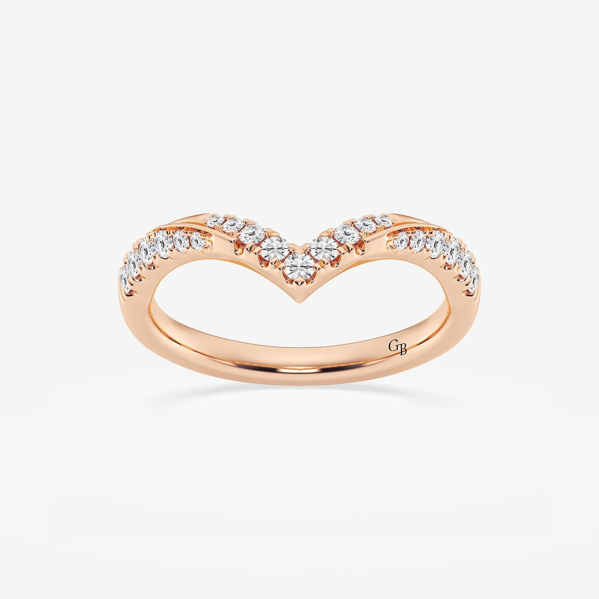 GWA066 - product video for 1/4 ctw Round Lab Grown Diamond Ribbon Curve Stackable Ring