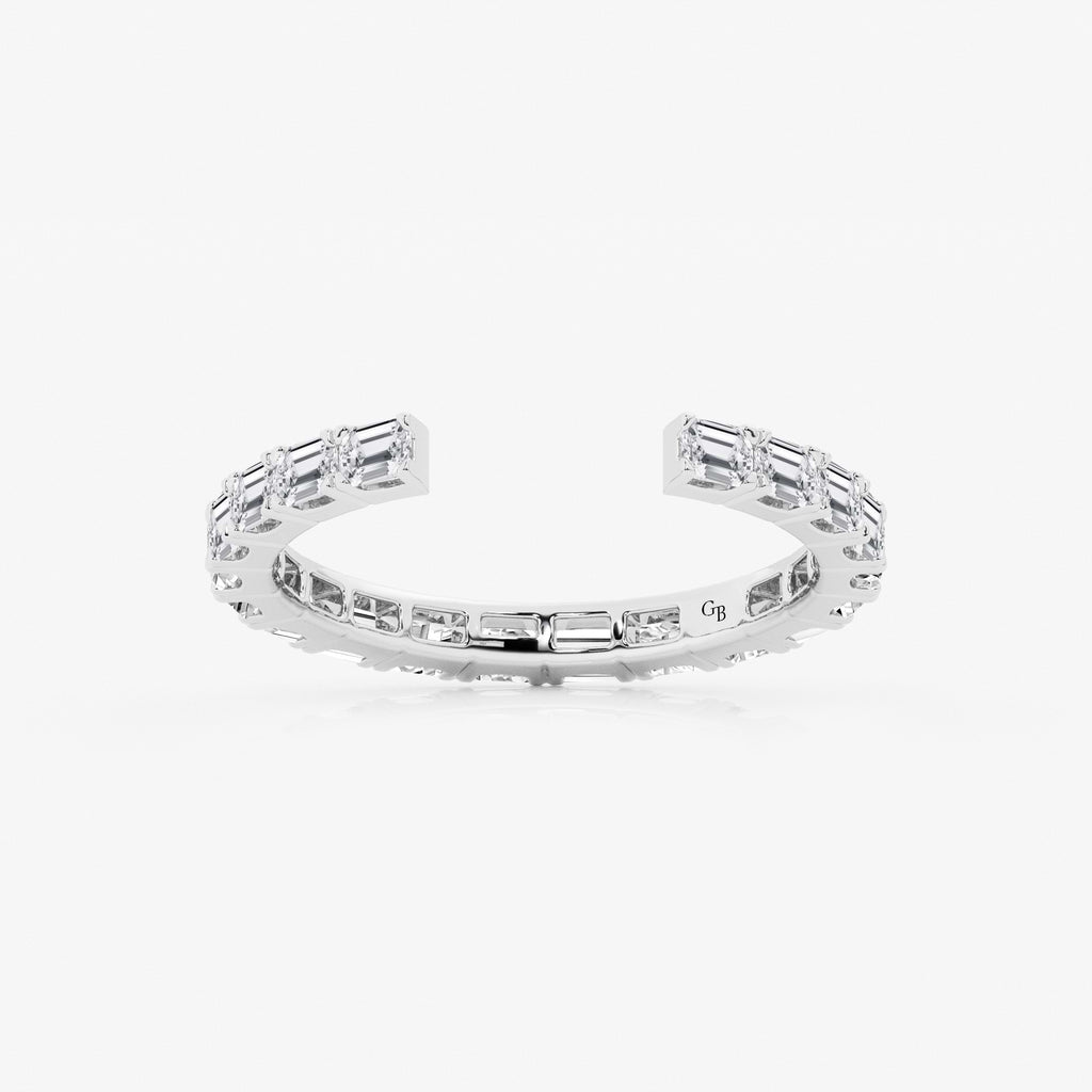 GWA067 - 1 ctw Emerald Lab Grown Diamond East-West Nesting Eternity Wedding Band