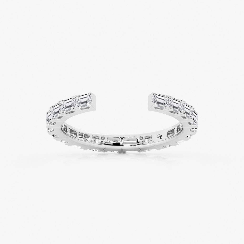 GWA067 - product video for 1 ctw Emerald Lab Grown Diamond East-West Nesting Eternity Wedding Band