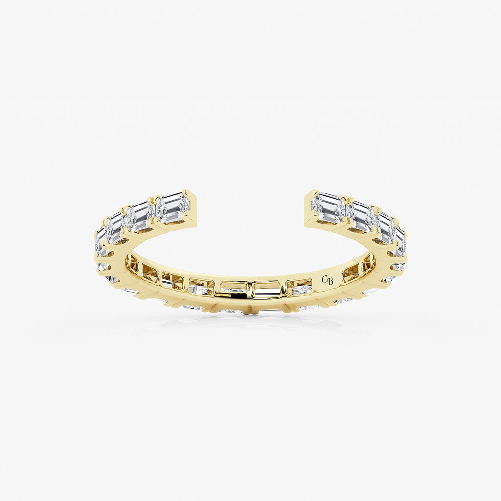 GWA067 - product video for 1 ctw Emerald Lab Grown Diamond East-West Nesting Eternity Wedding Band