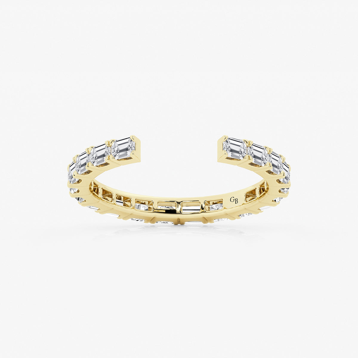 GWA067 - product video for 1 ctw Emerald Lab Grown Diamond East-West Nesting Eternity Wedding Band