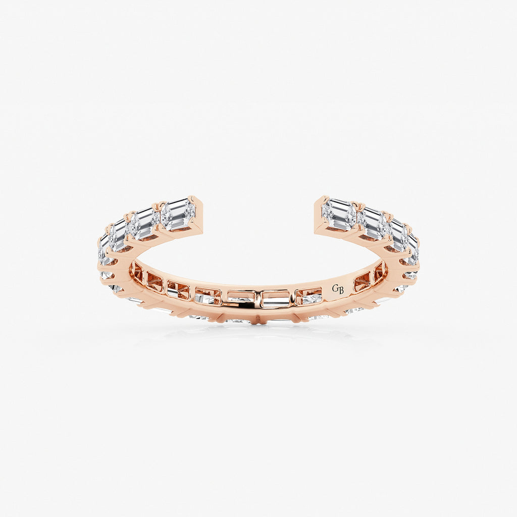 GWA067 - product video for 1 ctw Emerald Lab Grown Diamond East-West Nesting Eternity Wedding Band