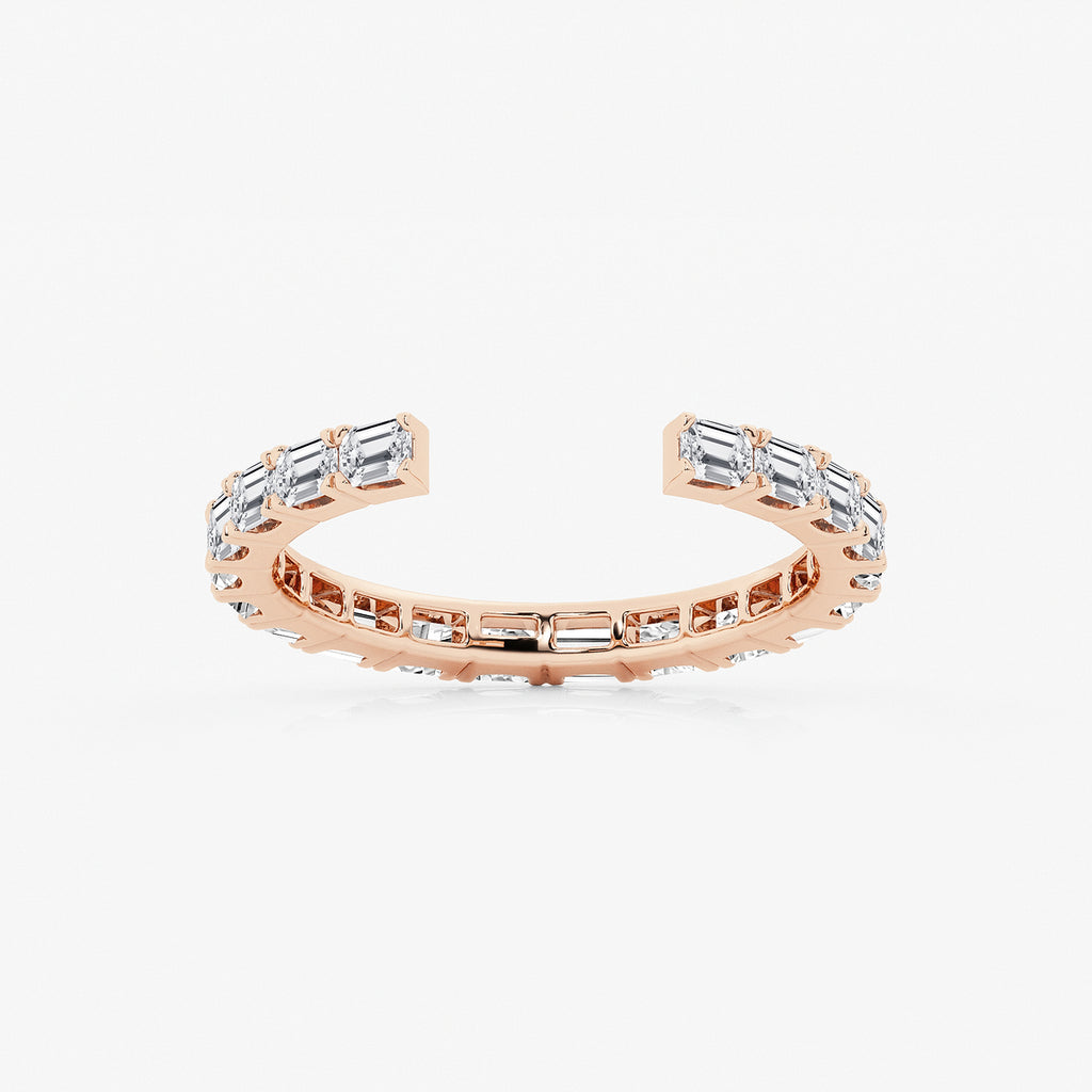GWA067 - product video for 1 ctw Emerald Lab Grown Diamond East-West Nesting Eternity Wedding Band